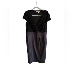 Evan Picone Knee Length Black & Gray Dress size  14